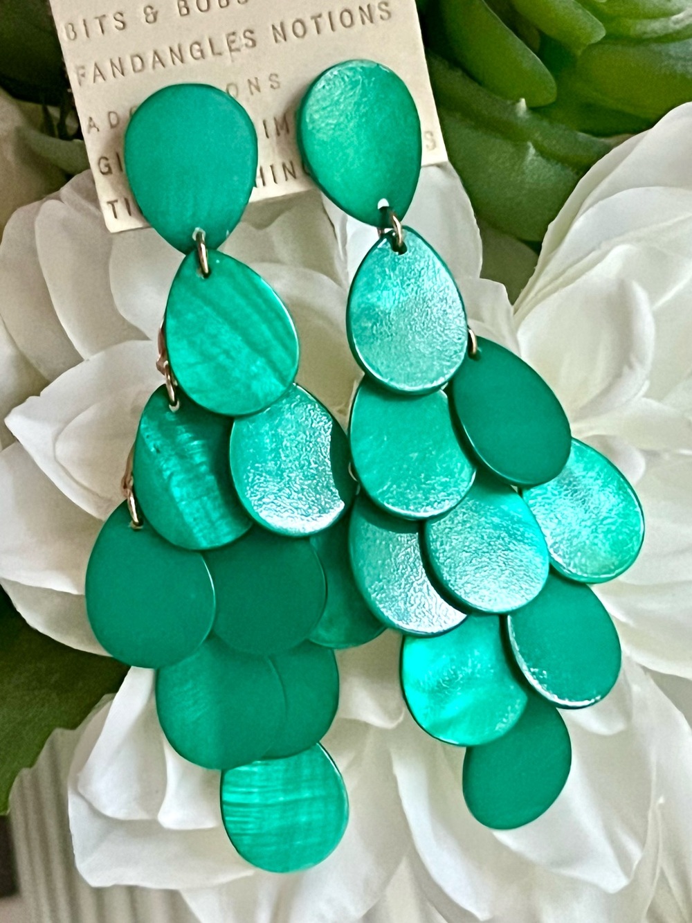 NWT Anthropologie Mother of Pearl Shell Chandeliers